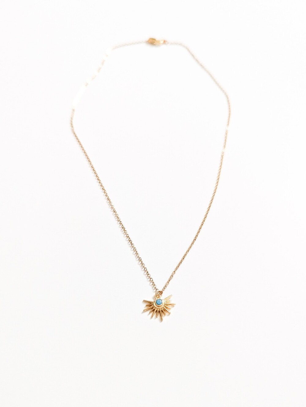 Turquoise Starburst Pendant December Birthstone Gold-plated Celestial Necklace